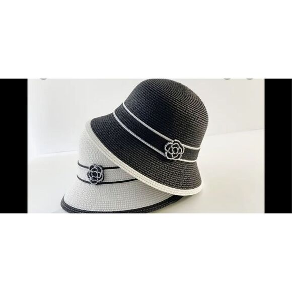 Beautiful stub bowler hat with patterned flower adjustable strap - Picture 8 of 16